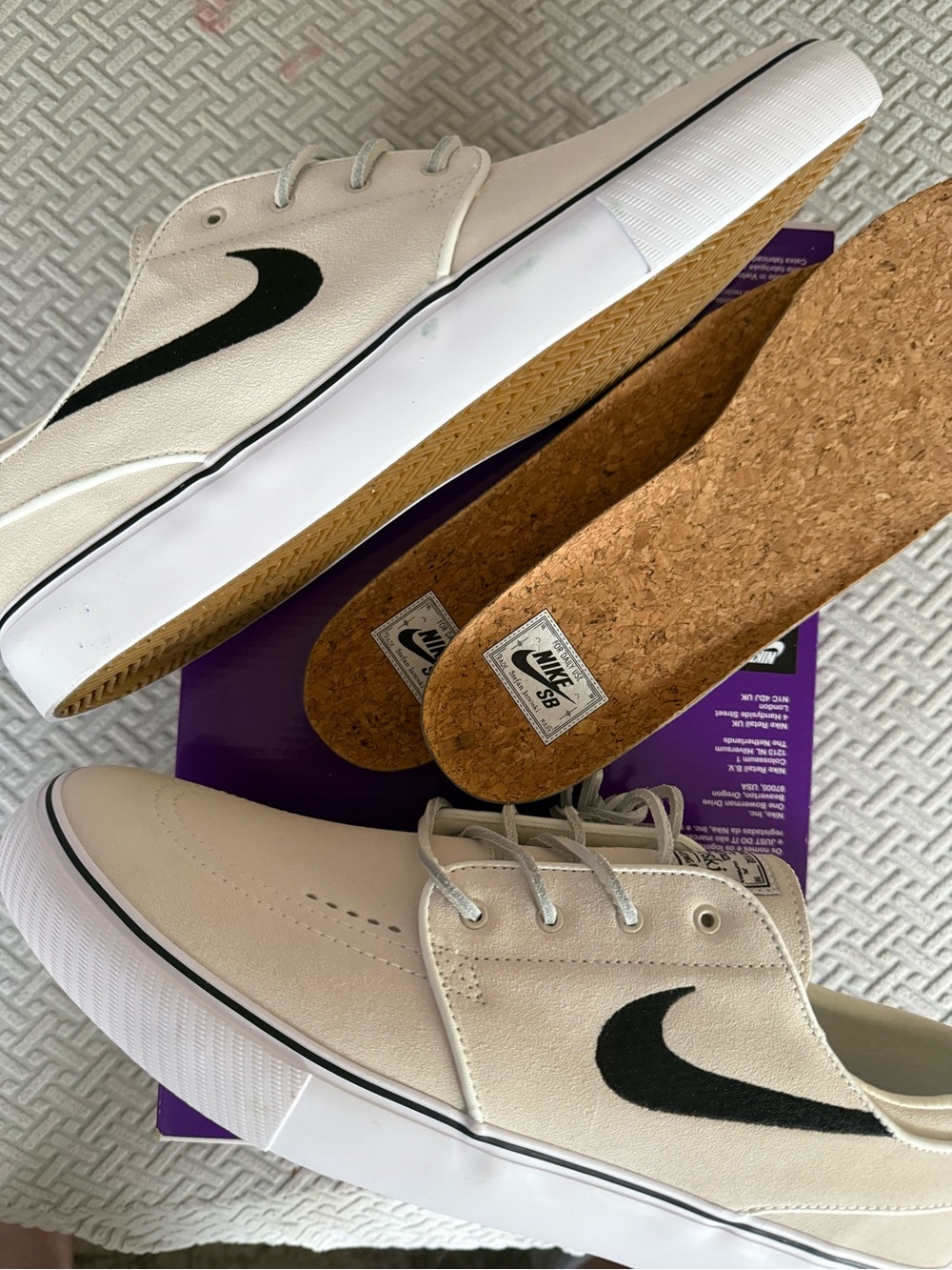 Nike SB Zoom Stefan Janoski OG+ - Cream and Black Canvas Skate Shoes
